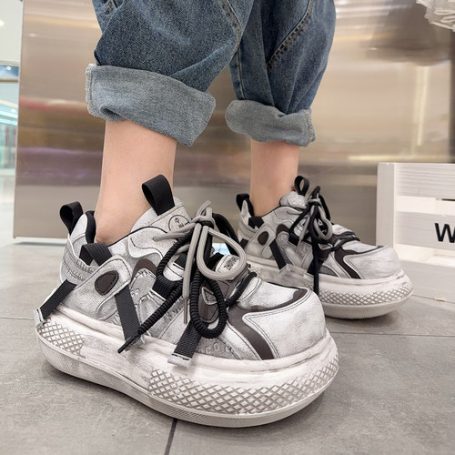 追元素做旧老爹鞋厚底增高