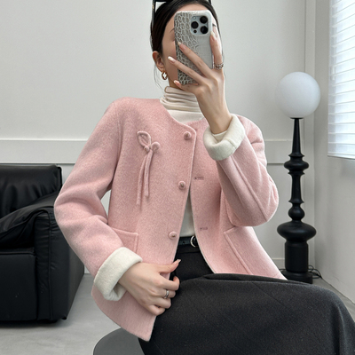 双面羊绒大衣女短款2025新款