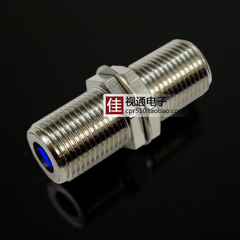 加长全铜英制F头双通 有线电视线对接头 延长头 F连接器 镀金导体