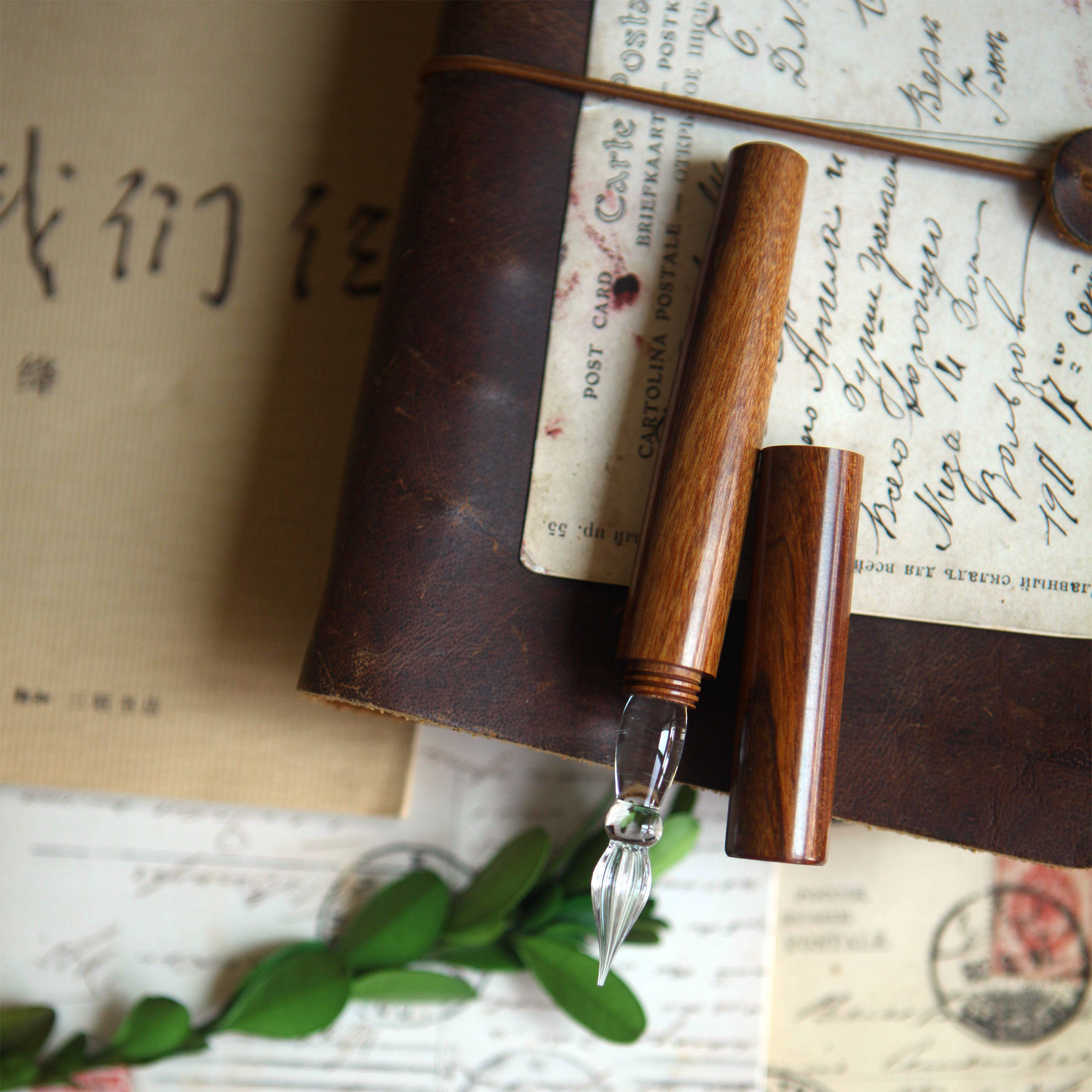 【七十二号笔家】原木色玻璃笔彩墨文具蘸水笔手账工具Glass Pen