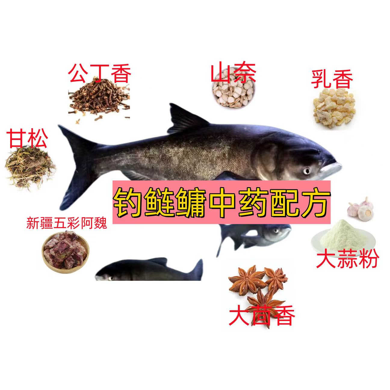 夏季钓鱼药材鲢鳙药酒配方野钓黑活饵/谷麦饵等饵料