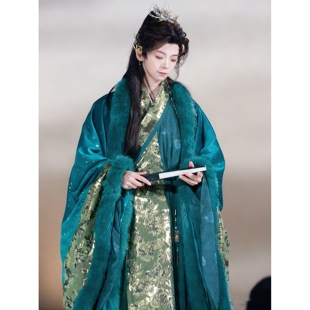 2026原创汉服男装织金道袍裘衣秋冬新款提花暗纹烫金大袖大氅古装