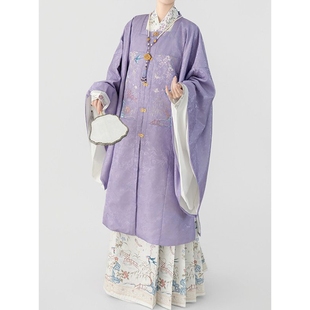 2026正版明制缀补比甲方领补服交领长袄汉服女2025新款春秋中国风