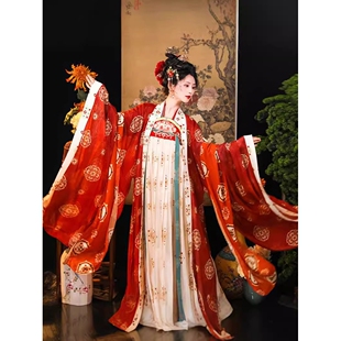 2026原创复原款唐制齐胸大袖衫半壁上襦刺绣汉服女新款国风春夏款