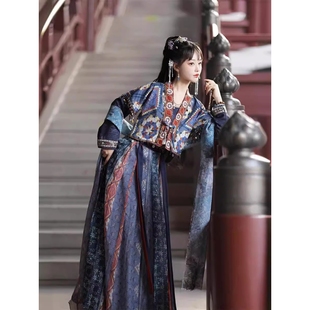 2026原创新款 青黛 汉服女改良唐背子半臂圆领齐腰襦裙日常春夏款