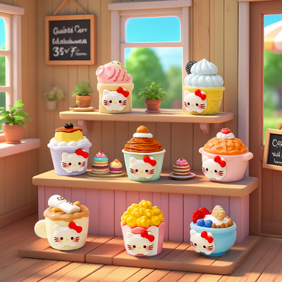 可爱猫咪甜品萌粒公仔