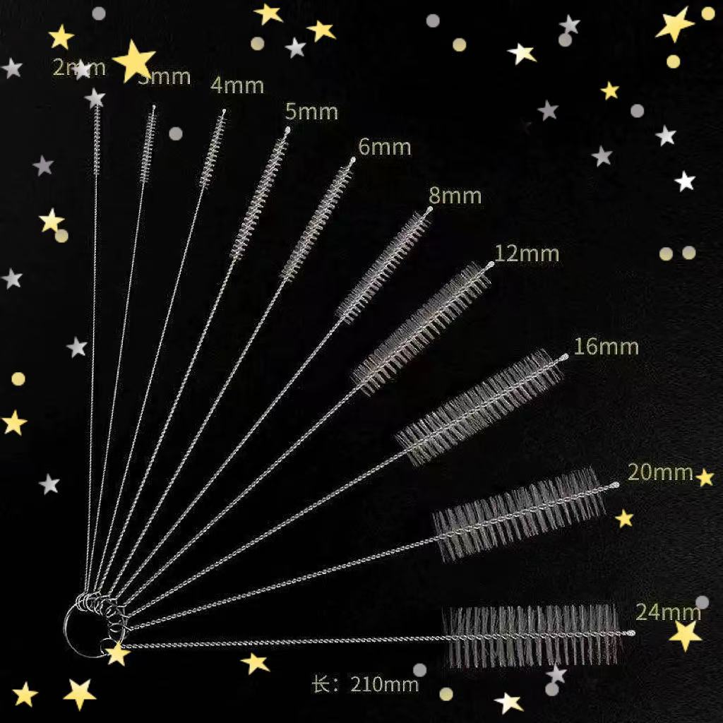 细小内孔毛刷过滤清洗刷茶壶嘴管清洗长刷尼龙软毛硬毛长柄圆形刷