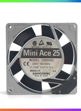 三洋 SANYO 9025 200V 11/10W 0.07/0.06A 109S092 铝框散热风扇