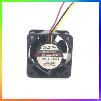 三洋109P0412B301 12V 0.28A 4028 4厘米 双滚珠机箱散热风扇风机