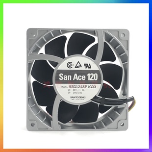 三洋SANYO 9SG1248P1G03 48V 双滚珠大风量散热风扇 12038 原装