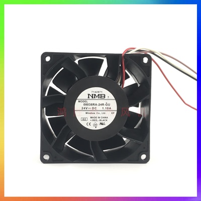 原装NMB 08038RA-24R-GU 24V 1.10A 变频器8CM工控8038散热风扇