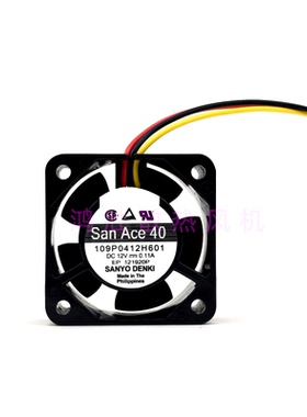 Sanyo三洋 109P0412H601 4020 12V 0.11A 4CM 交换机静音散热风扇