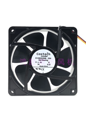 Costech全新原装 D12B05HWB ZS0 12038 DC24V 0.32A 机箱散热风扇