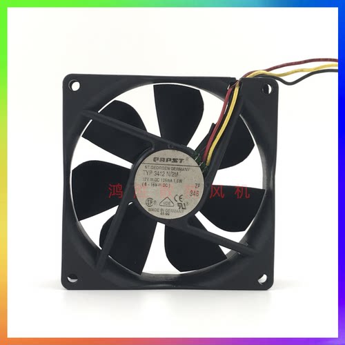 原装西德德国PAPST TYP3412N/2M 12V 1.6W 9225 9CM 三线散热风扇
