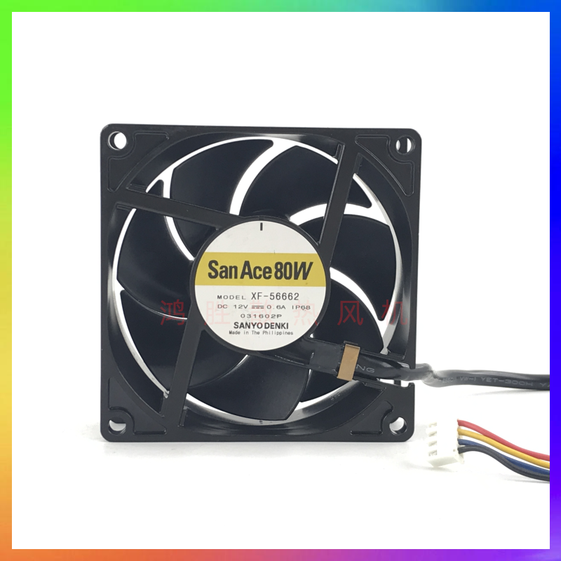 SanAce80W XF-56662 12V 0.6A 8025 8CM 四线PWM IP68防水风扇