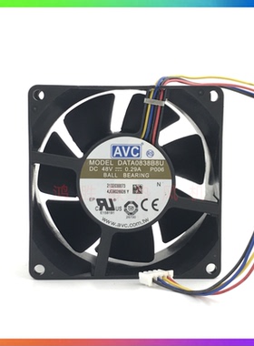 原装AVC DATA0838B8U 8038 8CM 48V 0.29A 4线 PWM温控服务器风扇