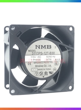 NMB 3115PS-12T-B30 115V 9/7W 8038 工控机设备风扇铝机散热风扇