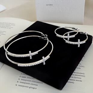 【信仰之光】夸张十字架气质耳饰蚊香盘耳夹女无耳洞耳环圆圈耳钉