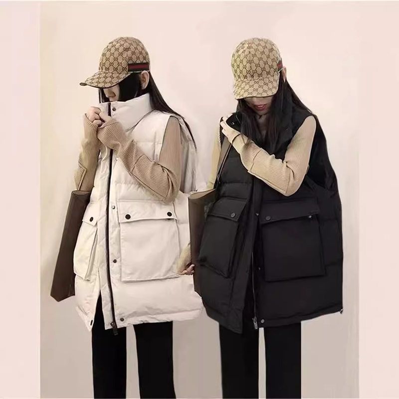 羽绒棉马甲女外穿2024冬季新款加厚大码潮流背心宽松马夹外套百搭