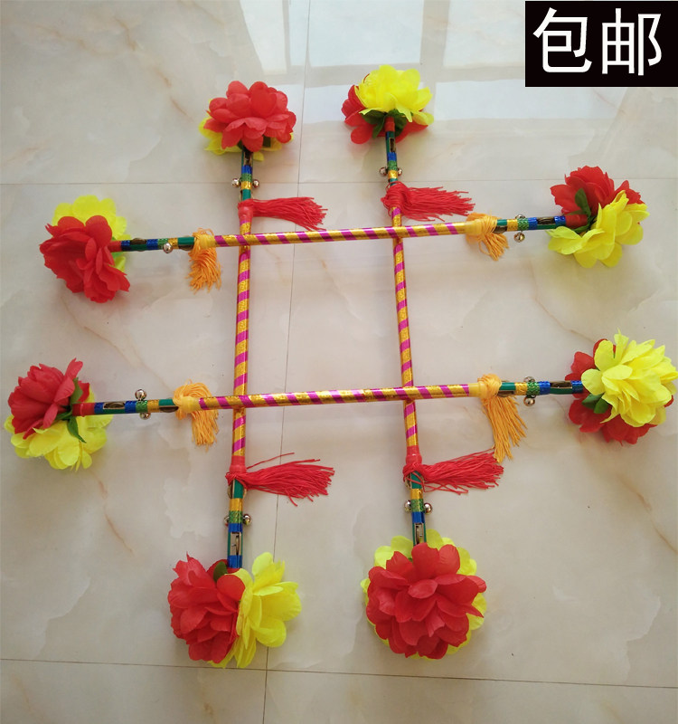 连响花棍莲湘棒打花棍金钱棒打钱杆连响金钱棒儿童学生钱杆九子鞭