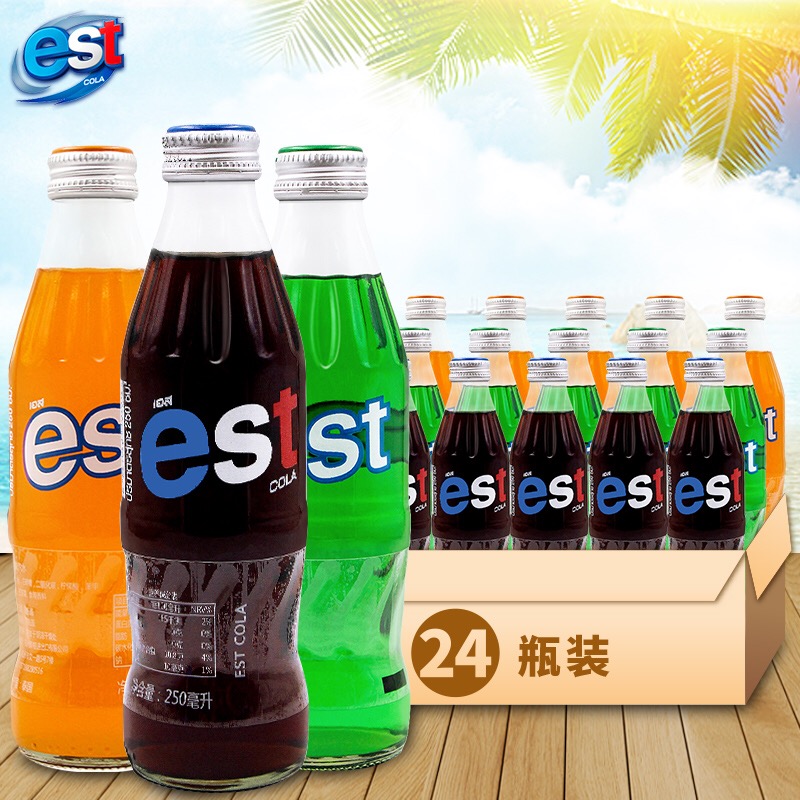 250ml*24瓶泰国原装进口EST碳酸饮料可乐奶油苏打绿混合装整箱