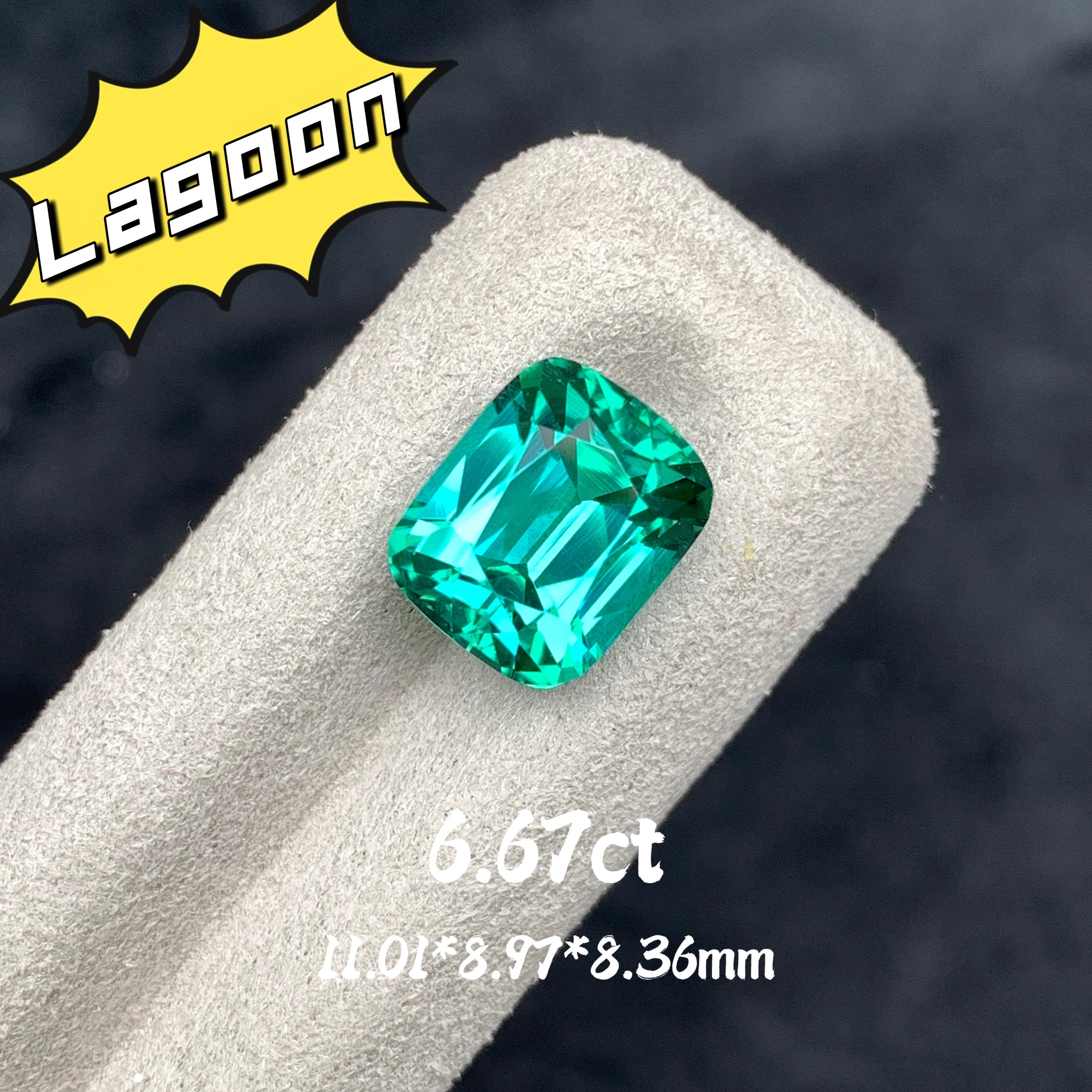 6.67ct阿富汗天然拉贡Lagoon碧玺裸石蓝绿戒面彩宝宝石收藏级珠宝,珠宝/钻石/翡翠,裸石,淘宝优惠券,粉丝福利购,淘宝优惠卷