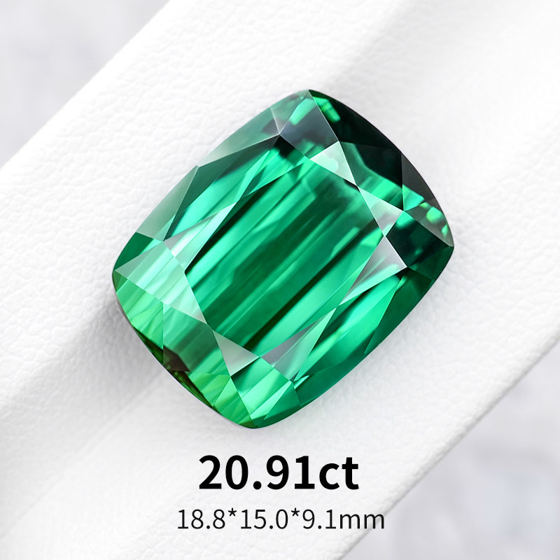 20.91ct阿富汗天然绿碧玺裸石枕形戒面大克拉收藏级宝石高级珠宝