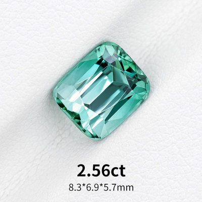 2.56ct阿富汗拉贡碧玺lagoon湖水蓝天然蓝绿碧玺裸石枕形戒面宝石