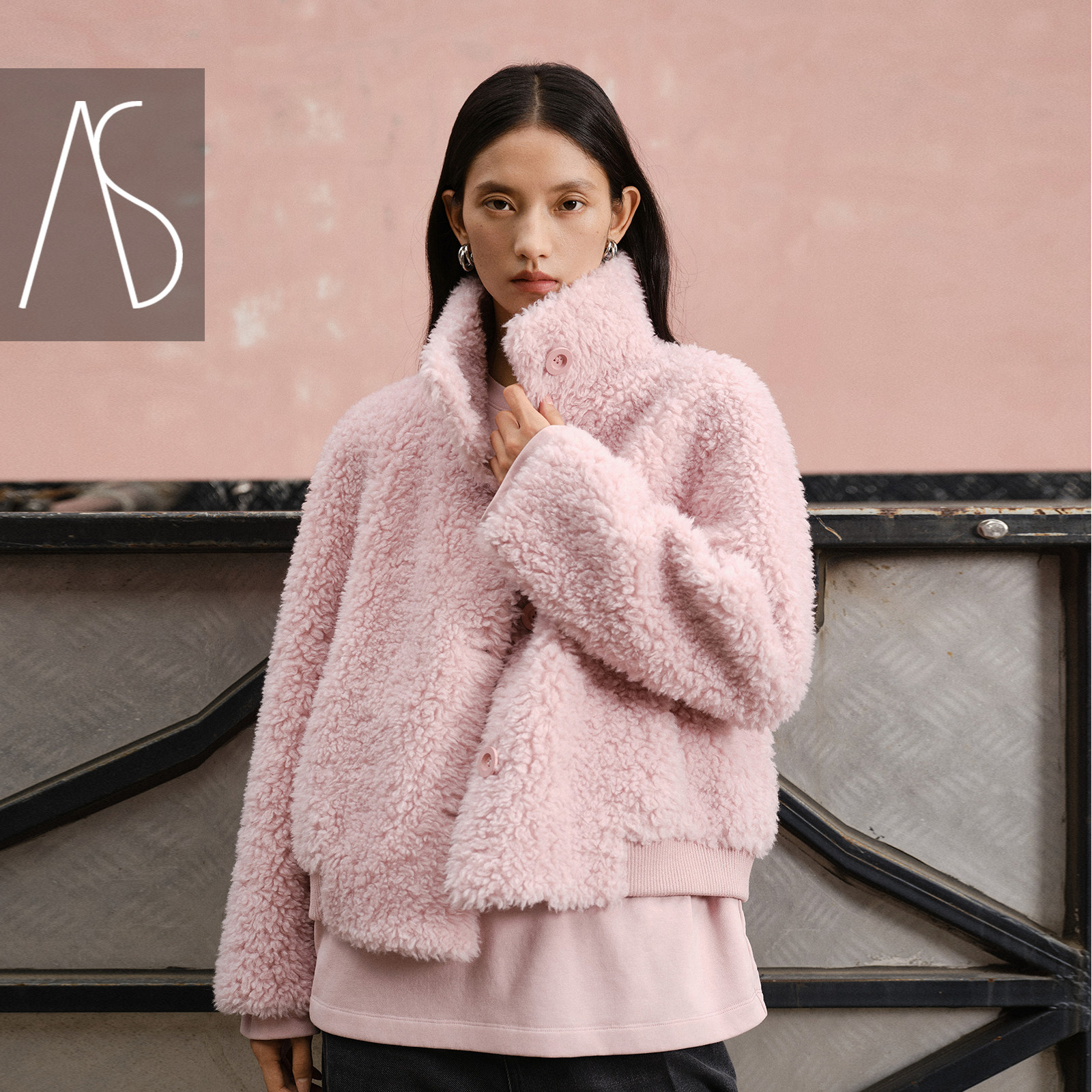 AS显瘦羊羔毛外套女25冬季新款立领直身短款下摆螺纹御寒保暖上衣,女装/女士精品,短外套,淘宝优惠券,粉丝福利购,淘宝优惠卷
