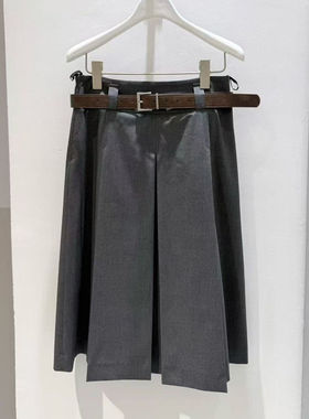 MM麦家26新简约西装风灰色A字半身裙女百搭显瘦商场同款4H4240831