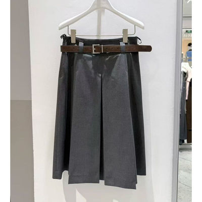 MM麦家26新简约西装风灰色A字半身裙女百搭显瘦商场同款4H4240831