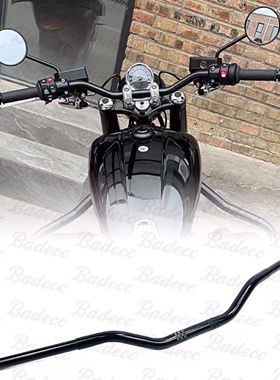 适用于 宝马R18改装专用 黑色BOBBER小短把 小燕把 Ds竞技车把