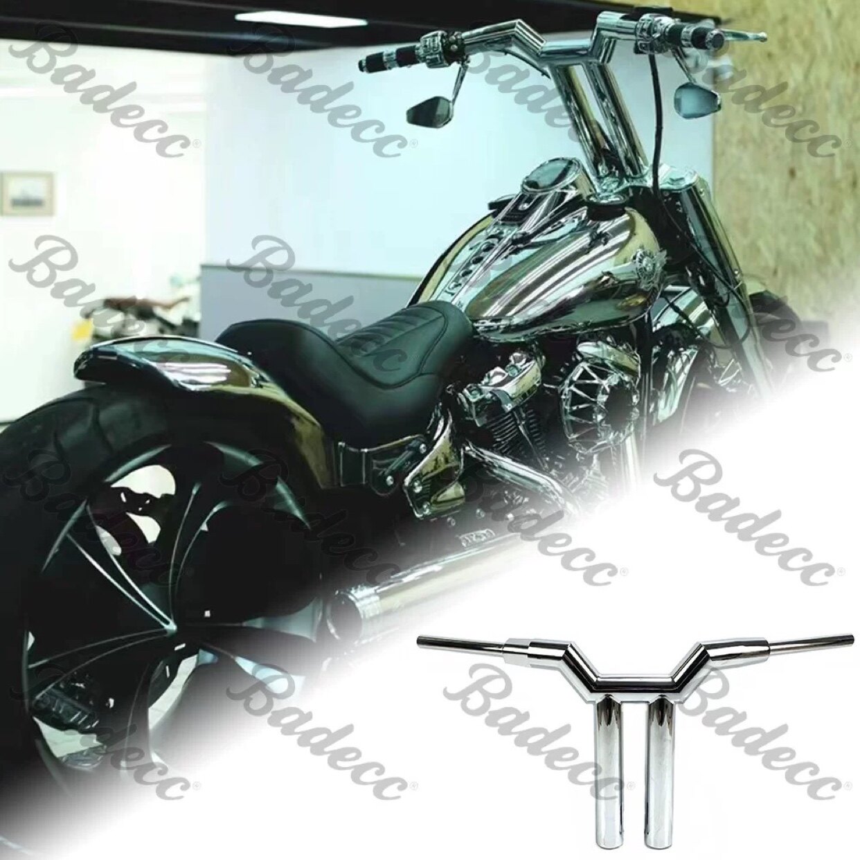 哈雷改装2英寸定制T型车把戴纳软尾路威ST 街霸 肥仔 肥霸 电镀