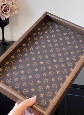 高档复古茶盘胡桃木首饰长方形轻奢木质收纳酒杯茶水文玩茶盘托盘