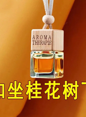 车载香水香薰吊坠汽车挂饰持久淡香精油车内挂件悬挂式玻璃瓶木盖
