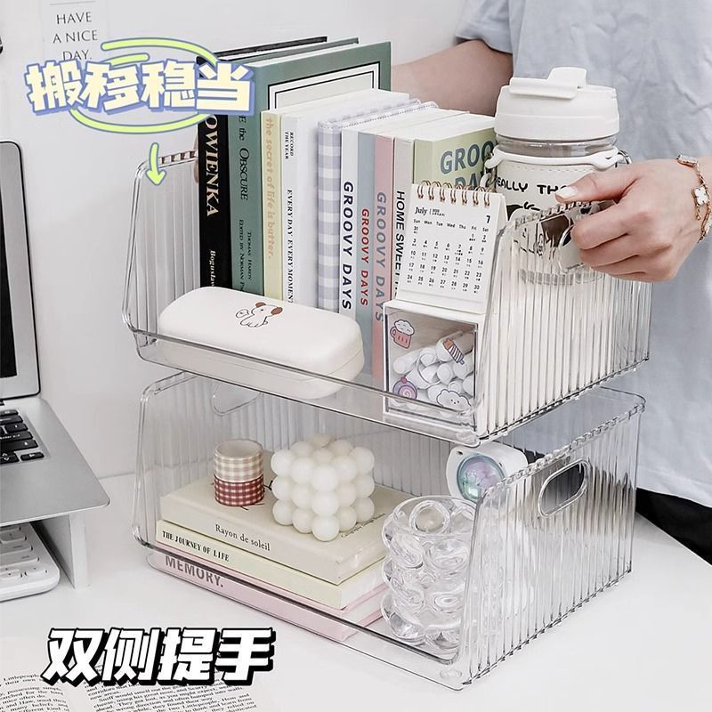 文具收纳盒收纳化妆品亚克力透明桌面整理整理盒置物架杂物宿舍