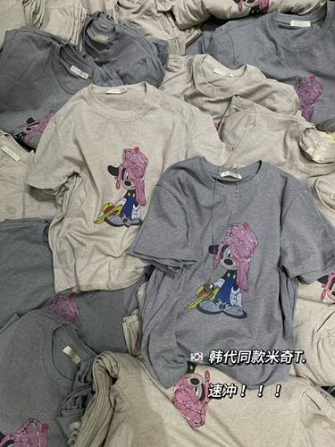 JMS ORIGINAL夏新款时尚百搭宽松显瘦圆领卡通米奇短袖T恤女0919