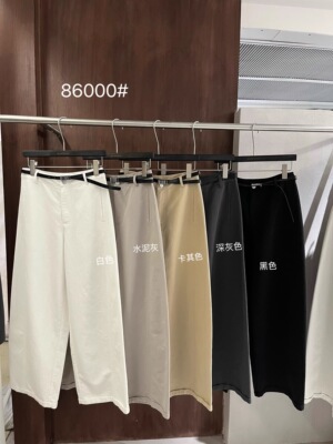 WUZHINVHA物质女孩86000银属腰带宽松夏薄款休闲裤女显瘦阔腿长裤