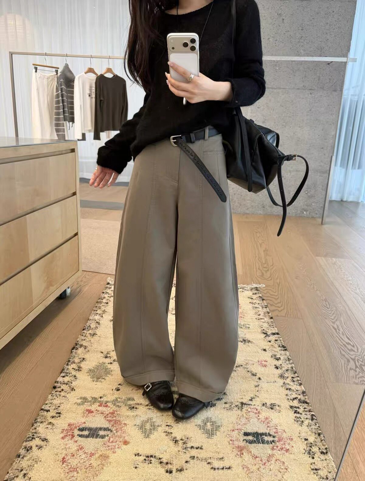 zuowooon正品8858高腰直筒裤女2026秋季新款送腰带休闲阔腿裤子ZW