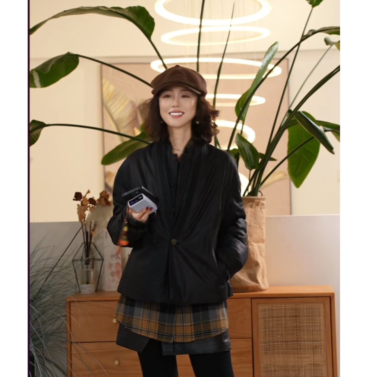 X【叭哒不惑】女商 哑光闭绒羊皮+汉麻鹅绒假两件V领女秋冬中式外,女装/女士精品,羽绒服,淘宝优惠券,粉丝福利购,淘宝优惠卷