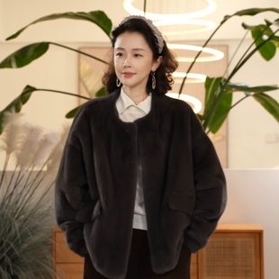 水貂皮毛一体紫标高级感保暖外套女轻奢 中古世家 叭哒不惑