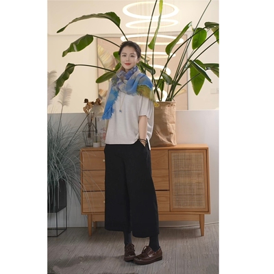 八分阔腿休闲裤女时尚百搭显瘦