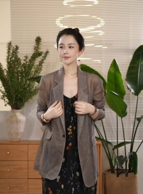 Y【叭哒不惑】游记  亚麻高级感西装薄款外套女时尚百搭透气