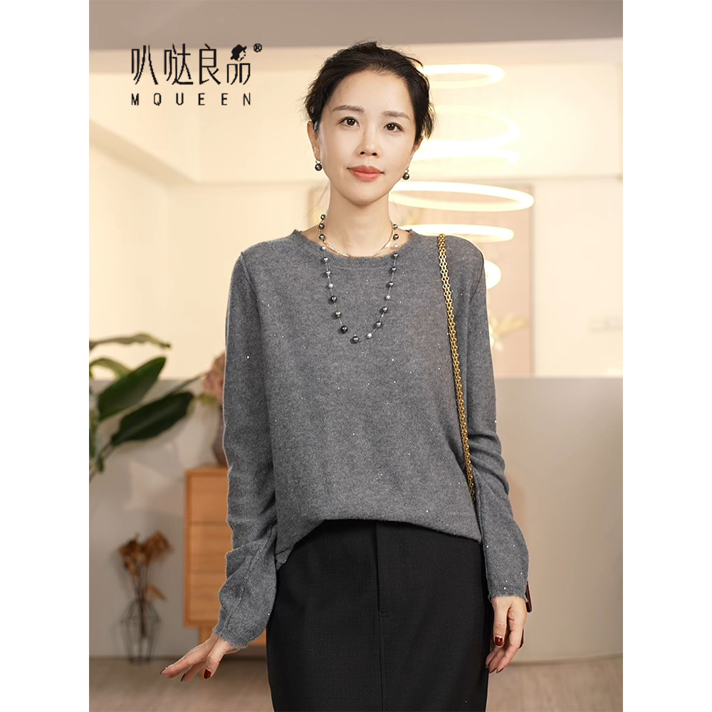 山羊绒软糯针织秋冬亮片羊绒衫