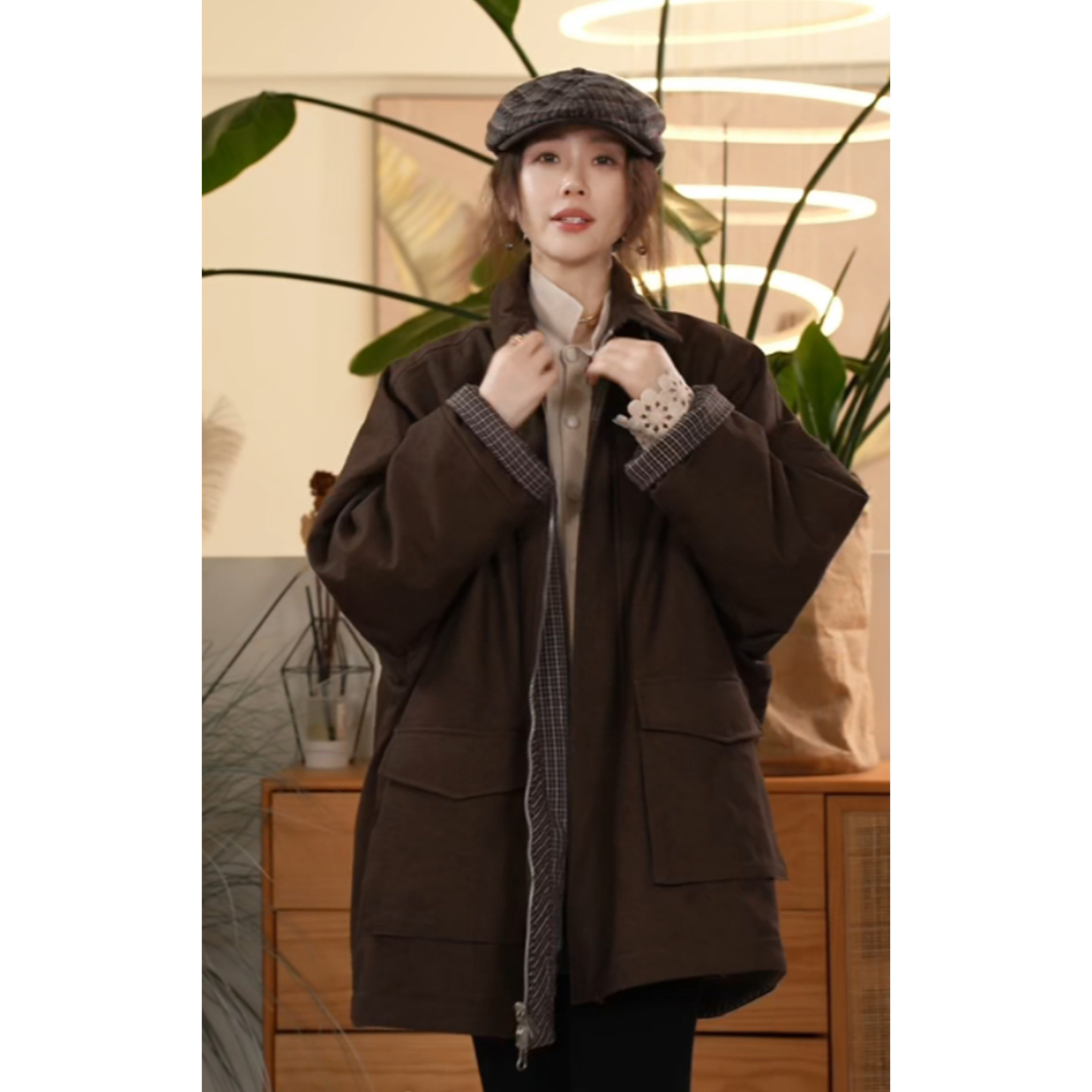 长袖休闲棉服女时尚保暖外套