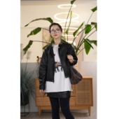 叭哒不惑 猎风 绵羊皮时尚 百搭宽松休闲短款 皮衣外套女