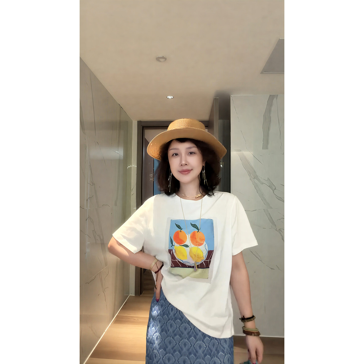 X【叭哒不惑】香蕉T  简约时尚百搭圆领宽松显瘦印花短袖T恤上衣