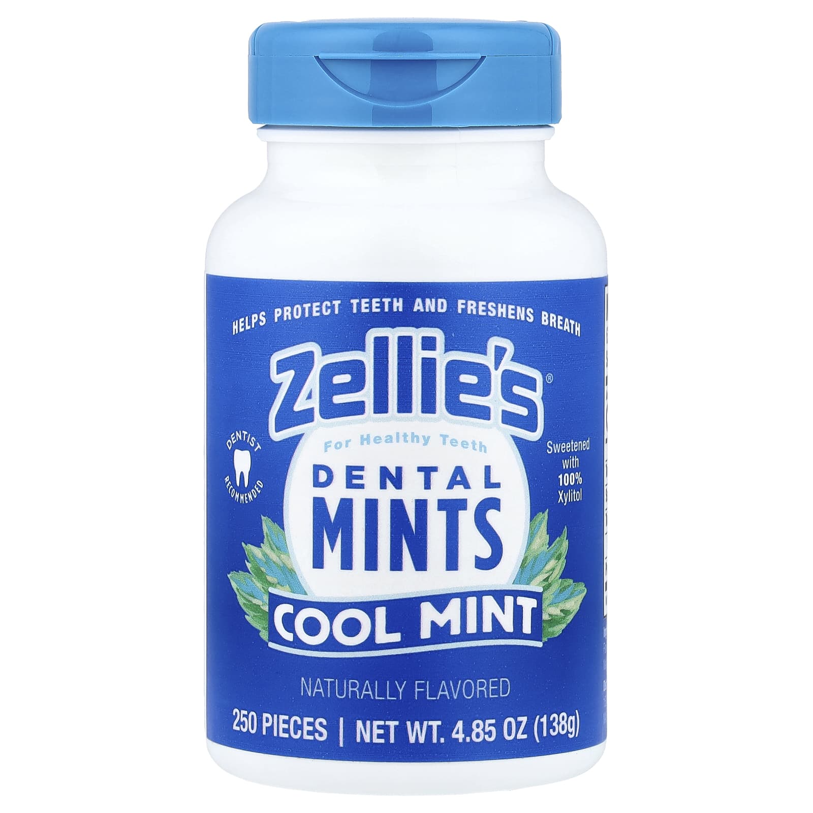 Zellie's薄荷糖进口瓶装250粒护齿清新口气清凉糖果