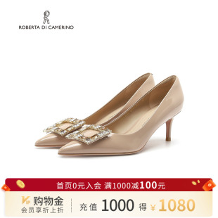 名媛风尖头水钻RL239056 轻奢方钻细高跟通勤单鞋 诺贝达女鞋 秋季