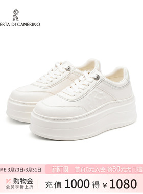 诺贝达运动休闲鞋2026春季新品女鞋厚底内增高小白鞋RCS266006